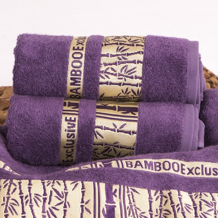 Bambusový ručník Bamboo Life 50x90 tmavá fialová