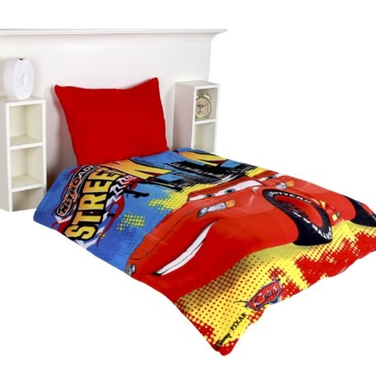 Mikroplyšové povlečení mikroflanel CARS dětská postýlka 135x90 45x65