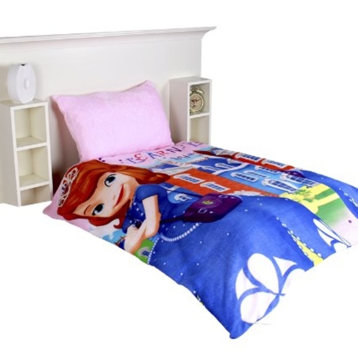Mikroplyšové povlečení mikroflanel PRINCEZNA SOFIE dětská postýlka 135x90 45x65
