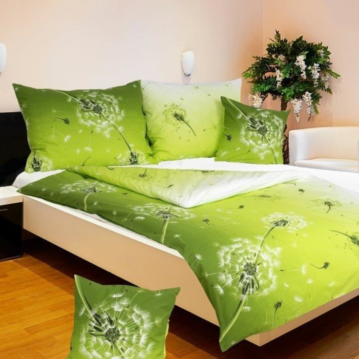Flanelové povlečení ZELENÁ PAMPELIŠKA 140x220