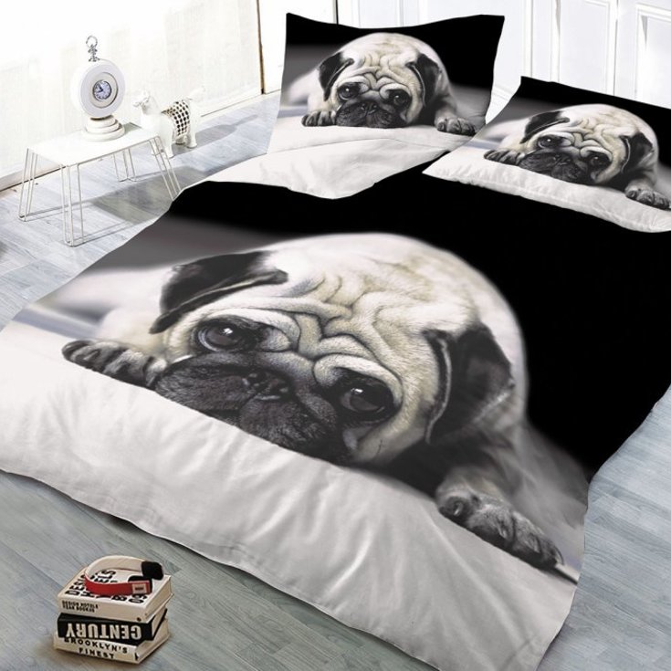 3D EFEKT povlečení  MOPS 140x200 + 70x90