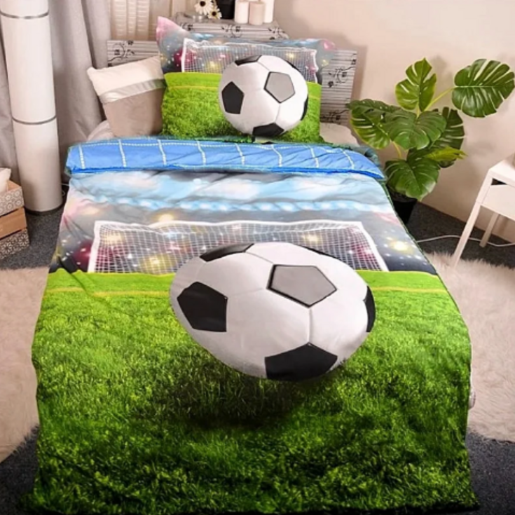 3D EFEKT povlečení FOTBAL / 2 140x200 + 70x90