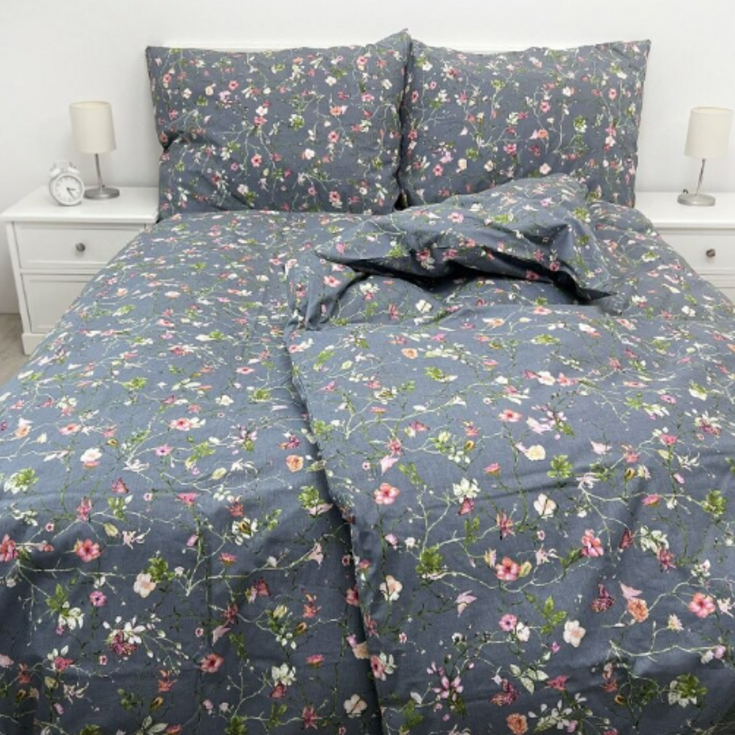 Bavlněné povlečení LEA ŠEDÁ 70x90,140x220