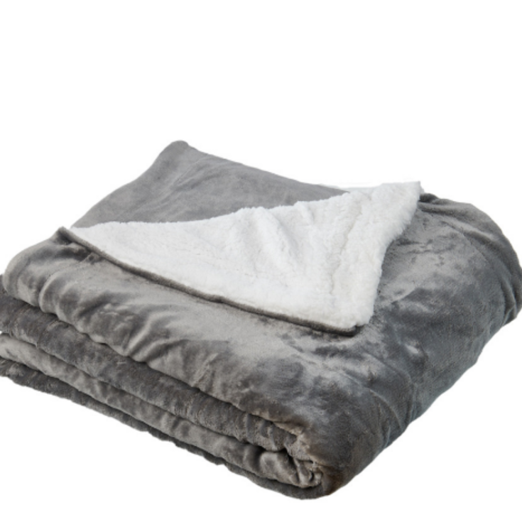 Mikroplyšová deka s beránkem ŠEDÁ 220x200cm