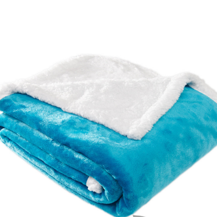 Mikroplyšová deka s beránkem TYRKYSOVÁ 220x200cm