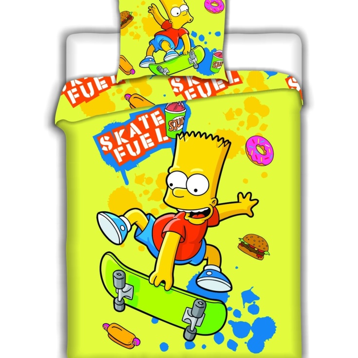 Bavlněné povlečení Bart na skateu