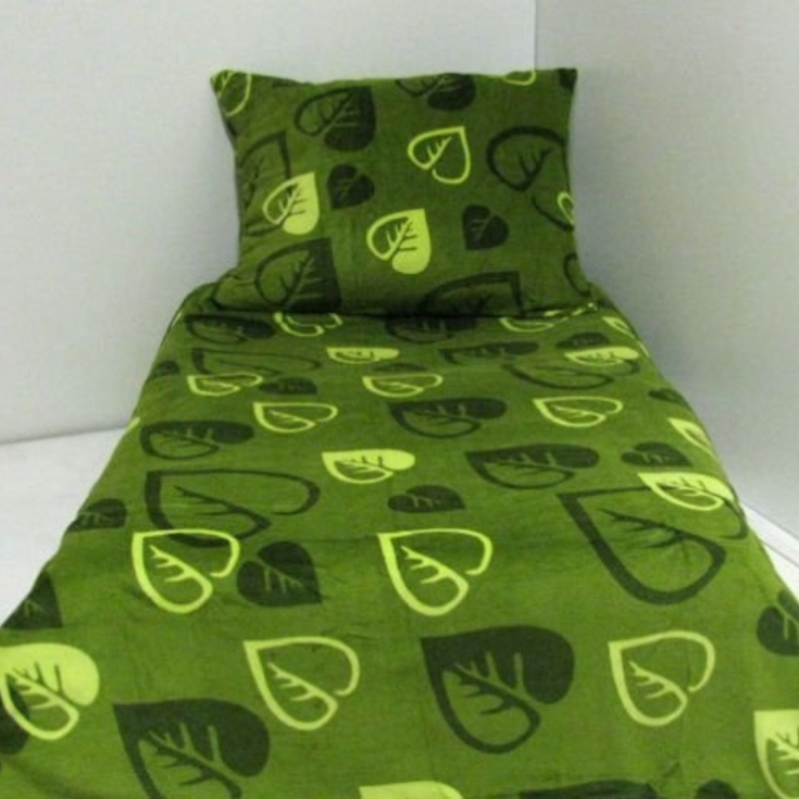 Mikroflanelové ložní povlečení List zelený