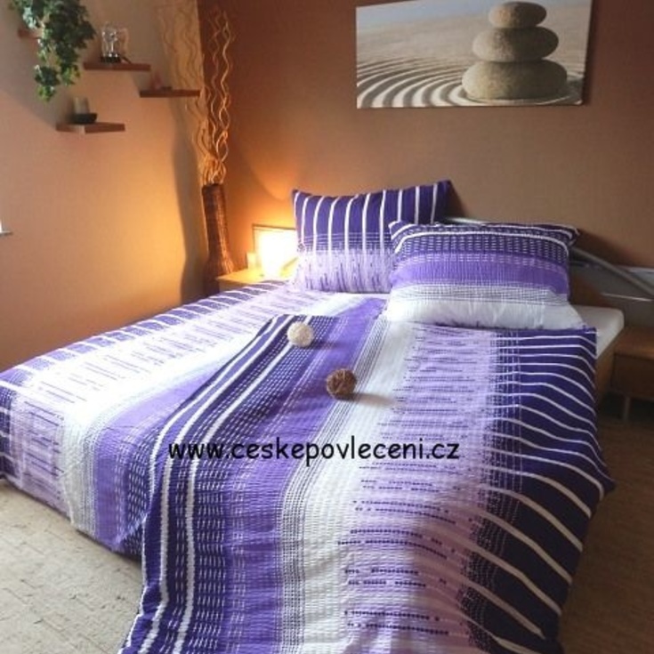 Bavlněné povlečení Pila fialová francouzský rozměr 2x70x90/200x220