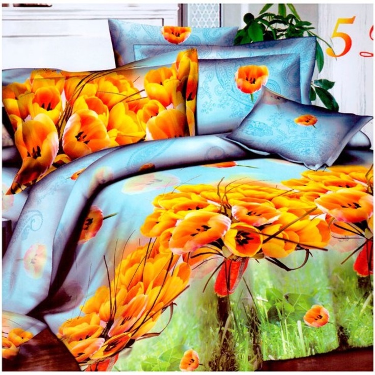 3D EFEKT povlečení ŽLUTÝ TULIPÁN 140x200 + 70x90