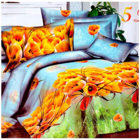 3D EFEKT povlečení ŽLUTÝ TULIPÁN 140x200 + 70x90